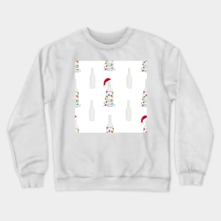 Christmas champagne bottle with Christmas light bulb Crewneck Sweatshirt